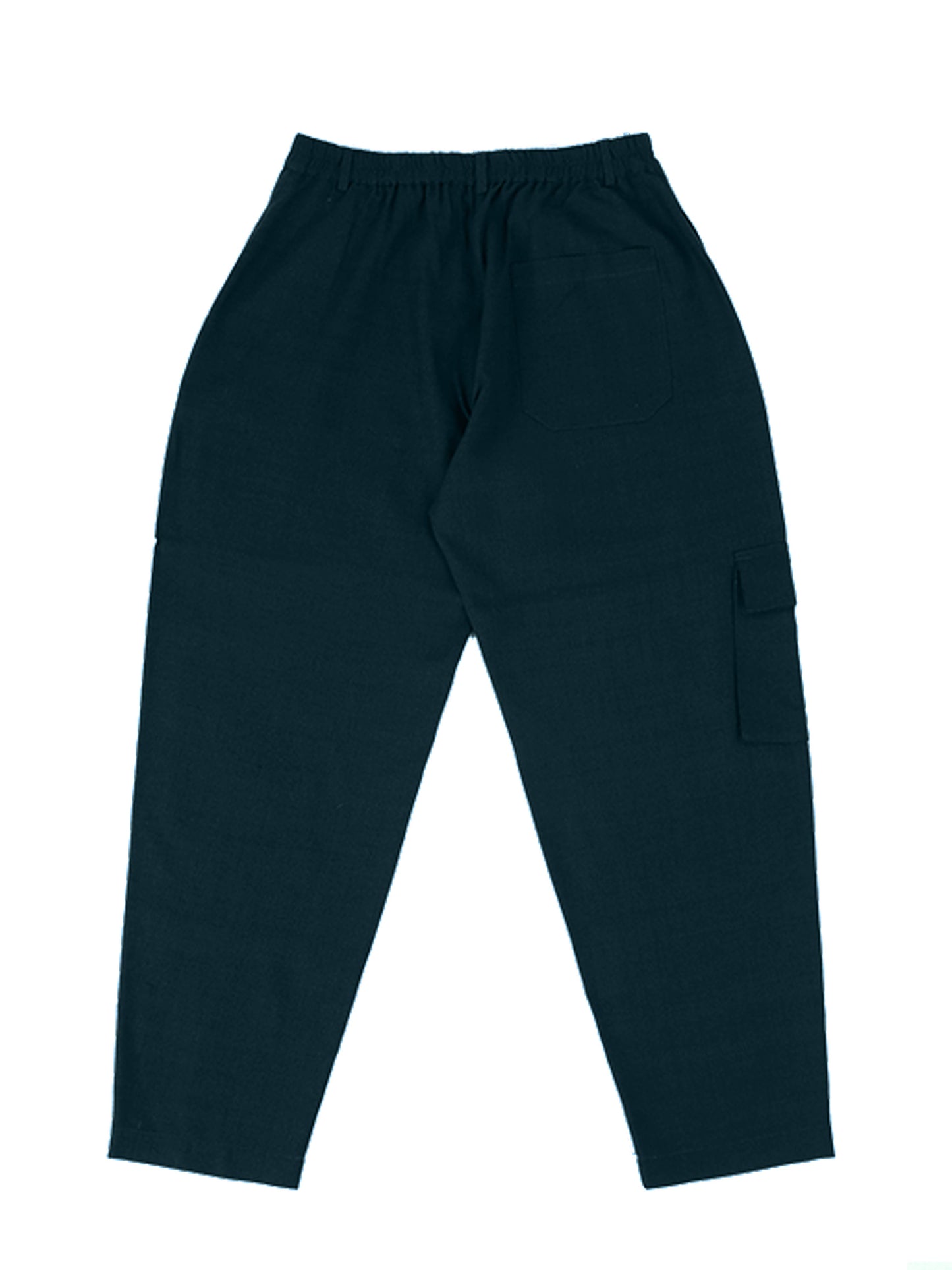 BLACK DARK GREEN WOOL SIDE POCKET TROUSERS