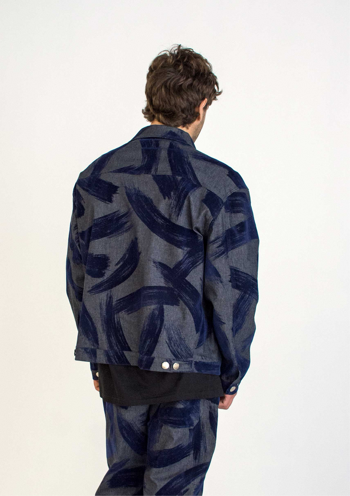 DENIM JACKET WITH BLUE VELVET X