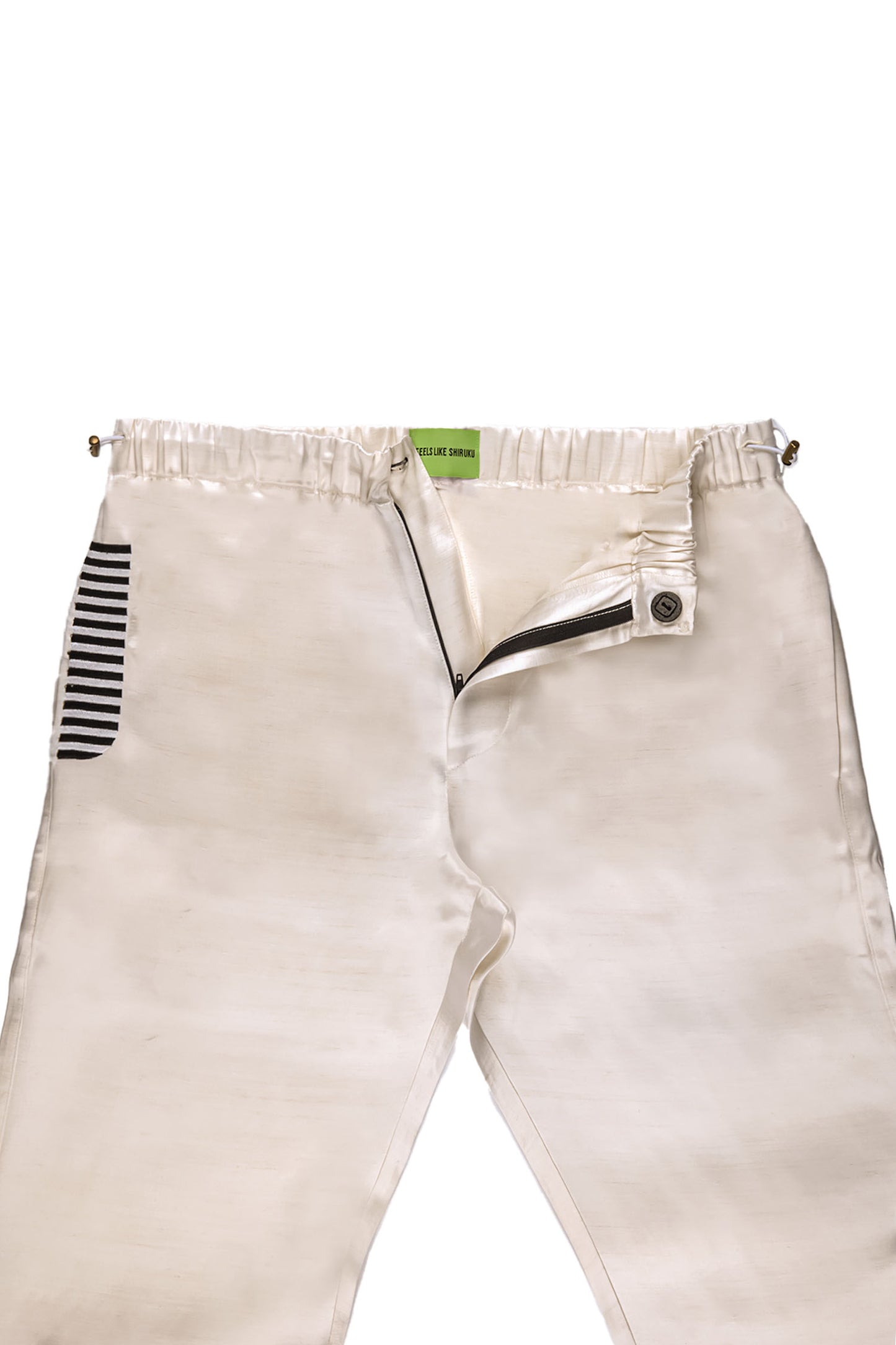 IVORY TAFFETA SILK TROUSERS | ADJUSTABLE