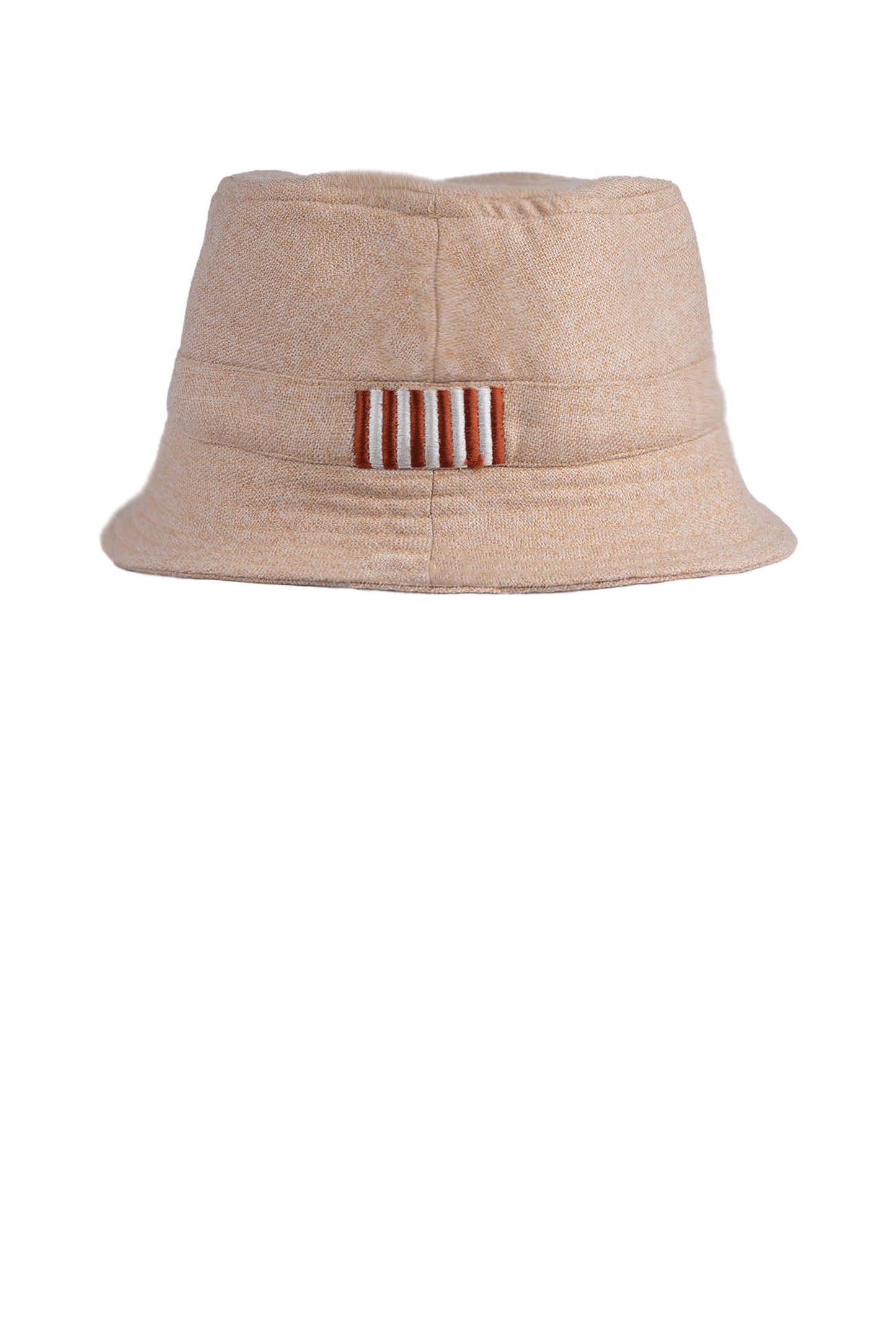 BUCKET HAT | ADJUSTABLE | WOVEN LINEN, SILK AND WOOL | LIGHT CREAM WITH SAND AND ORANGE SPECKLES