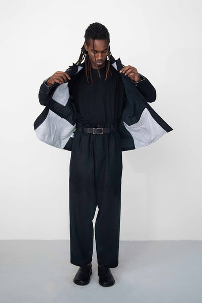 BLACK WASHED RELAXED LINEN JACKET
