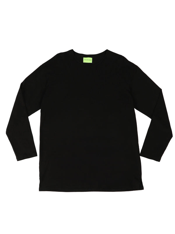 BLACK LONG SLEEVE JERSEY COTTON T-SHIRT