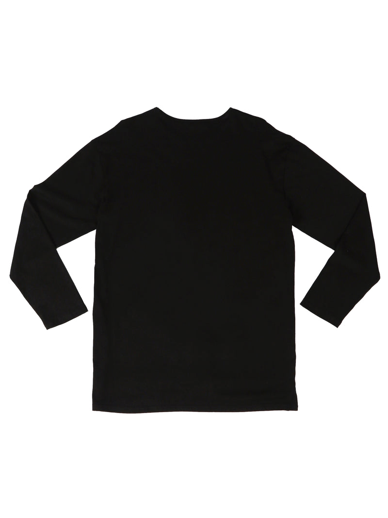 BLACK LONG SLEEVE JERSEY COTTON T-SHIRT