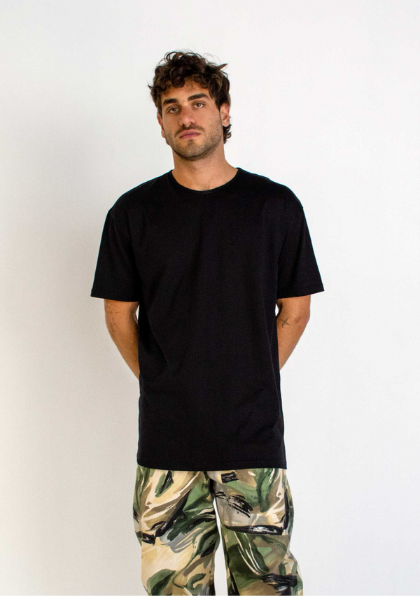 BLACK JERSEY COTTON T-SHIRT