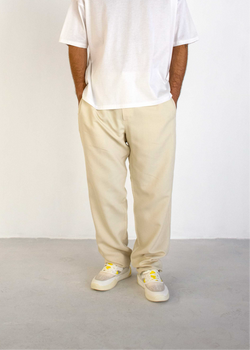 CREAM CUPRO TROUSERS