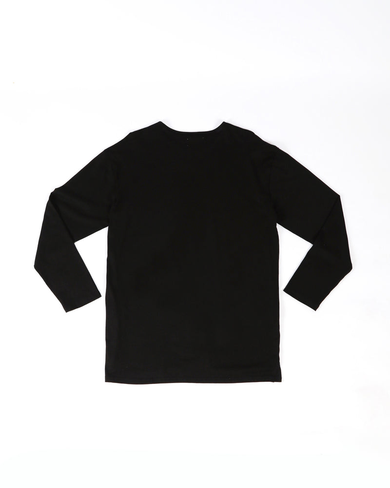 BLACK LONG SLEEVE JERSEY COTTON T-SHIRT