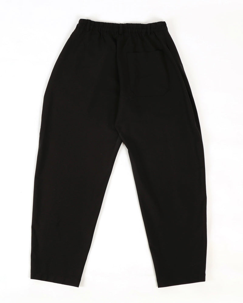 BLACK WOOL FRONT POCKET TROUSERS