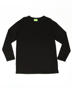 BLACK LONG SLEEVE JERSEY COTTON T-SHIRT