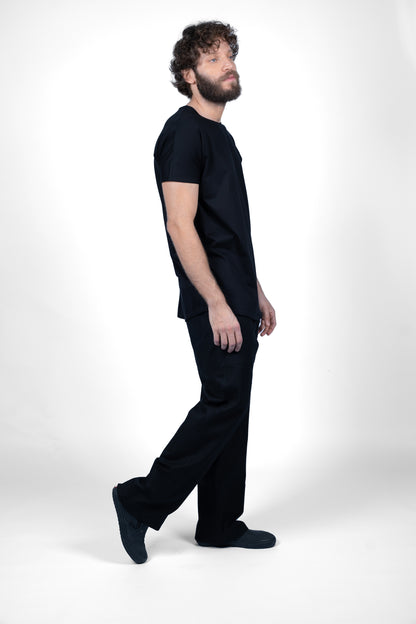 BLACK LINEN PANTS | ADJUSTABLE | CUSTOMIZED REVERSIBLE HEMS