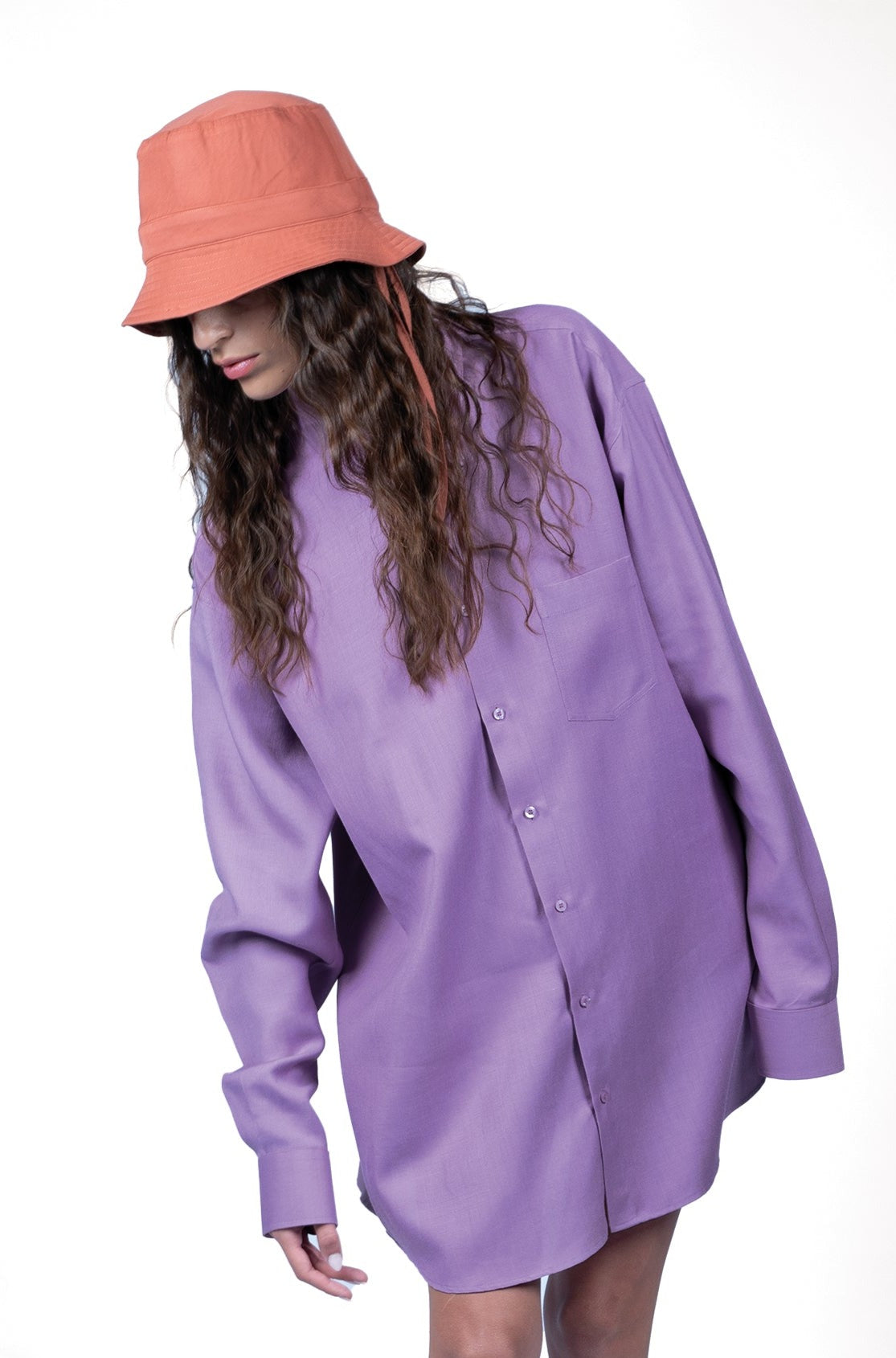 BUCKET HAT | AMETHYST PINK ITALIAN CUPRO | NATURAL FABRIC