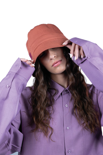 BUCKET HAT | AMETHYST PINK ITALIAN CUPRO | NATURAL FABRIC