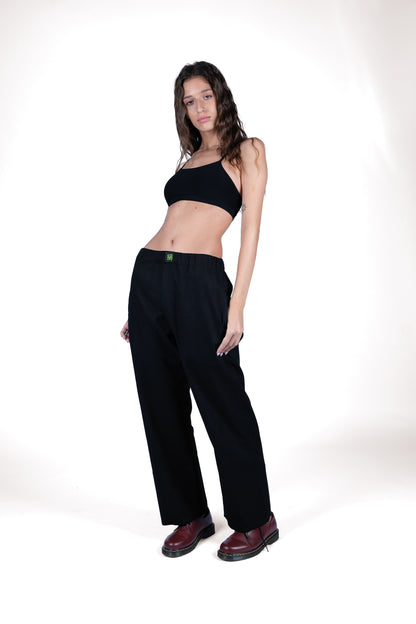 BLACK LINEN PANTS | ADJUSTABLE | CUSTOMIZED REVERSIBLE HEMS