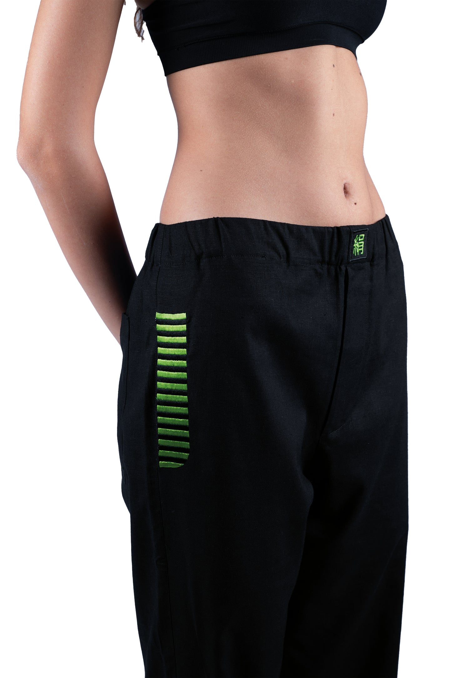 BLACK LINEN PANTS | ADJUSTABLE | CUSTOMIZED REVERSIBLE HEMS