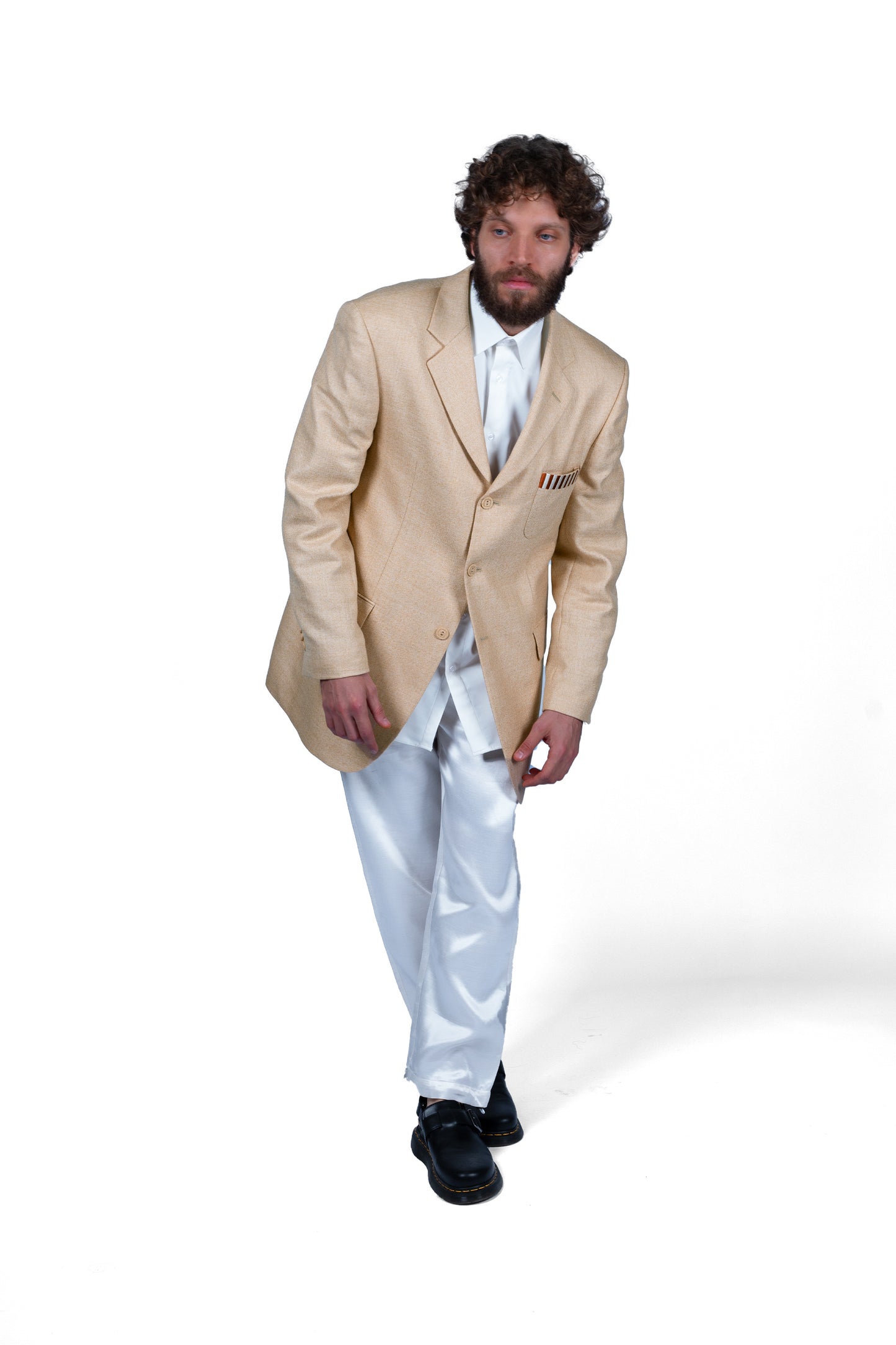 IVORY TAFFETA SILK TROUSERS | ADJUSTABLE