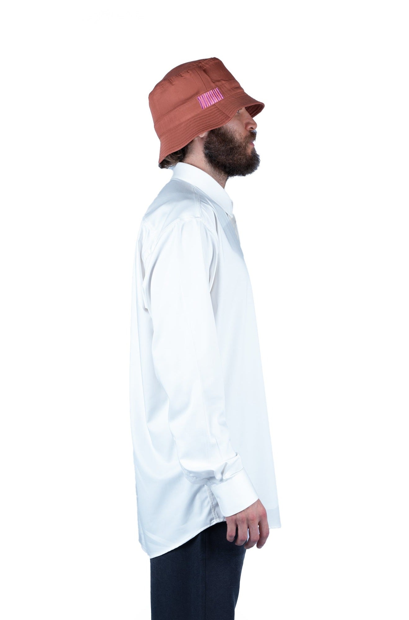 BUCKET HAT | AMETHYST PINK ITALIAN CUPRO | NATURAL FABRIC
