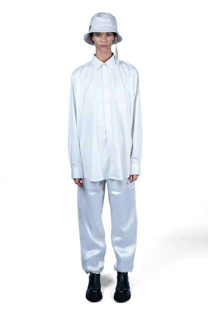 IVORY TAFFETA SILK TROUSERS | ADJUSTABLE