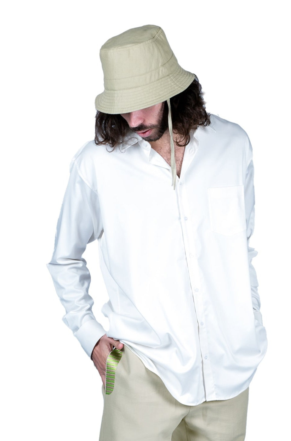 BUCKET HAT | BEIGE IRISH LINEN