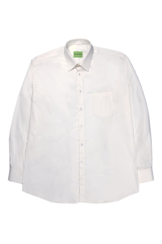OVERSIZED SILK AND COTTON WHITE BUTTONED SHIRT