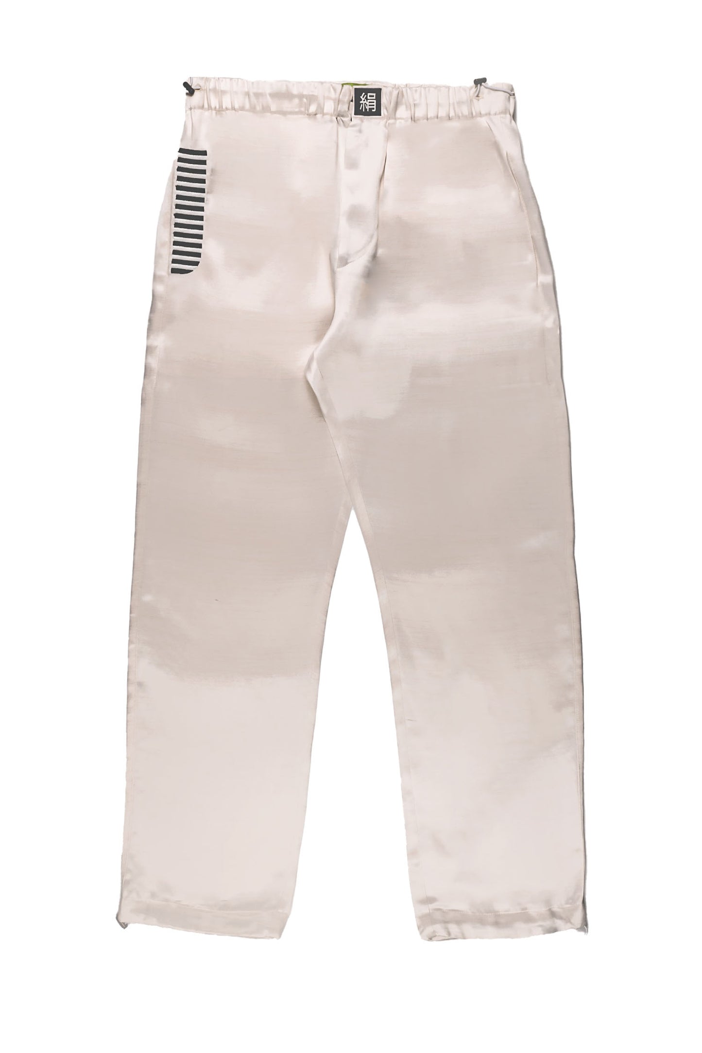 IVORY TAFFETA SILK TROUSERS | ADJUSTABLE