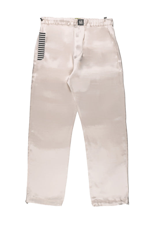 IVORY TAFFETA SILK TROUSERS | ADJUSTABLE