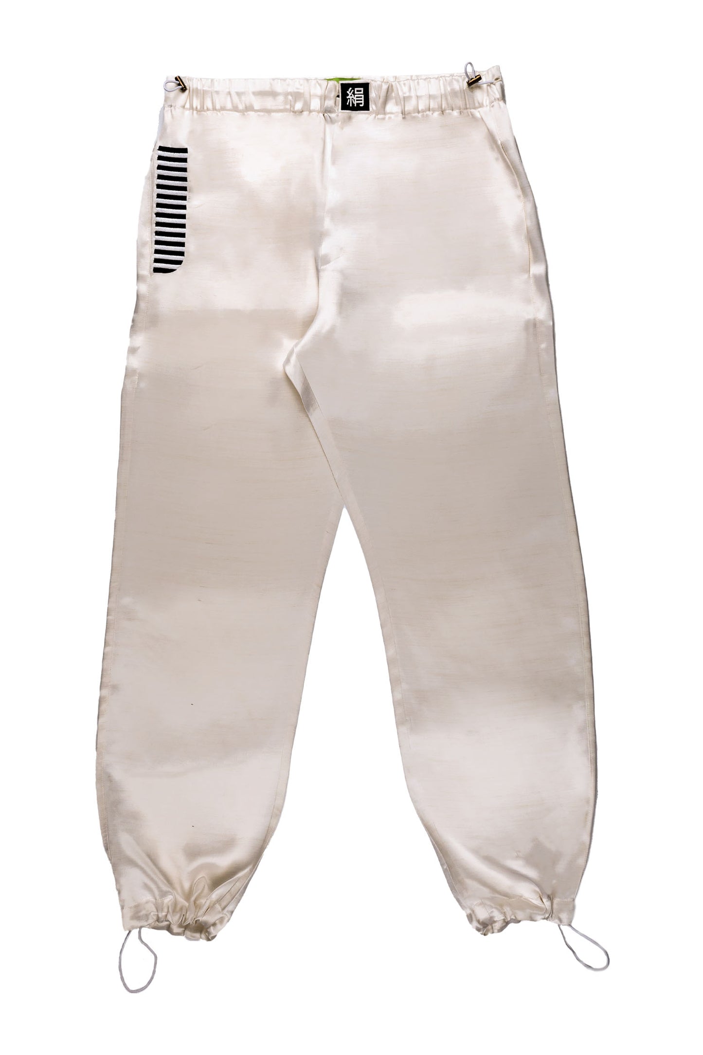 IVORY TAFFETA SILK TROUSERS | ADJUSTABLE