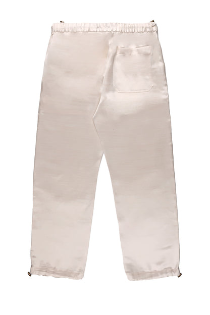 IVORY TAFFETA SILK TROUSERS | ADJUSTABLE