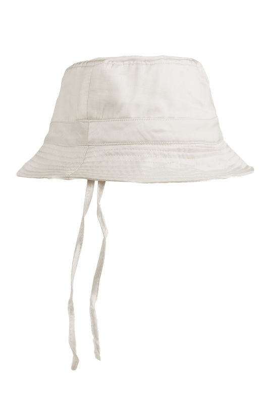 BUCKET HAT | IVORY TAFFETA SILK