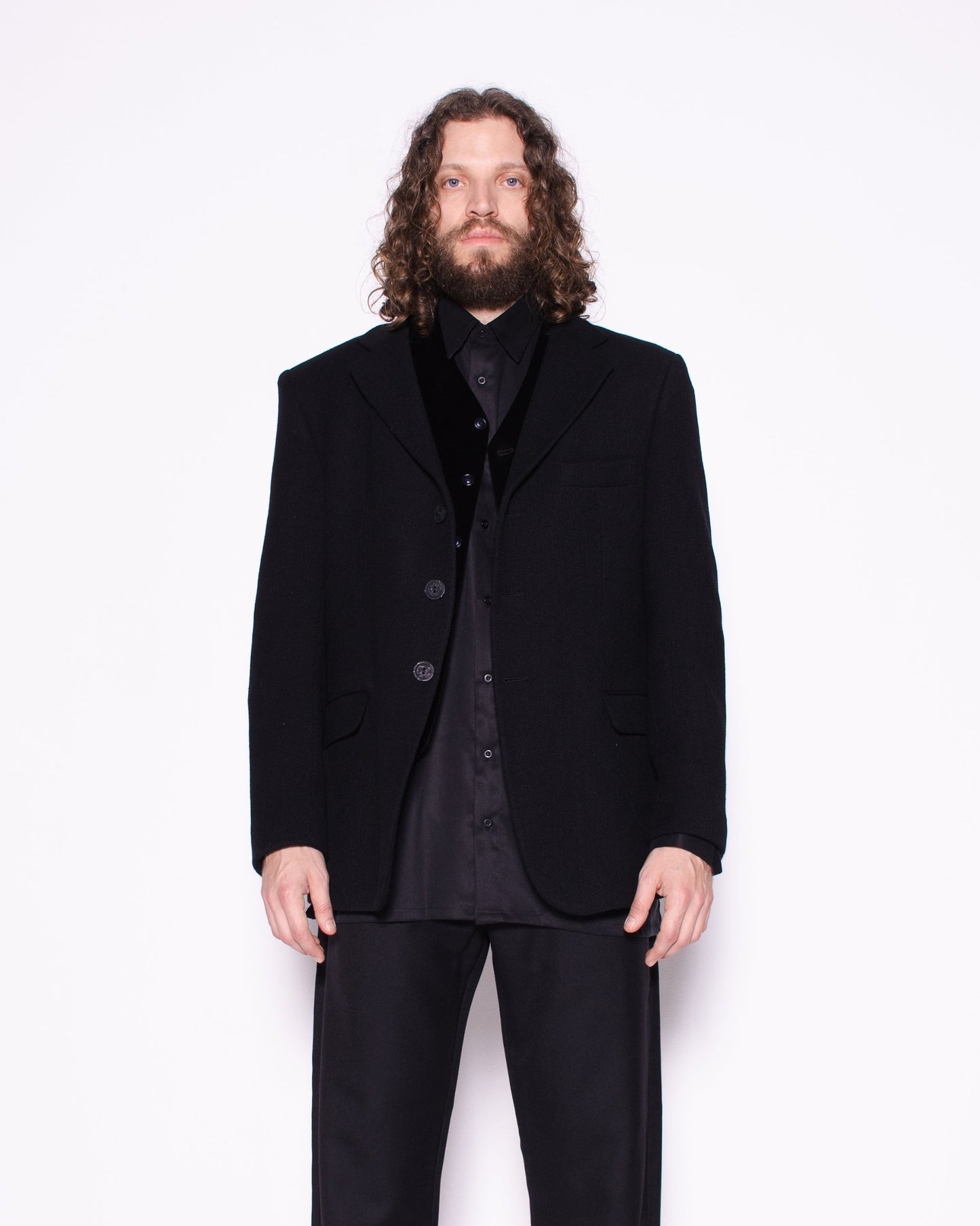 TWEED WOOL TAILORED JACKET WITH CUSTOM BUTTONS