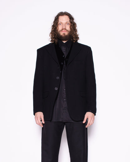 TWEED WOOL TAILORED JACKET WITH CUSTOM BUTTONS