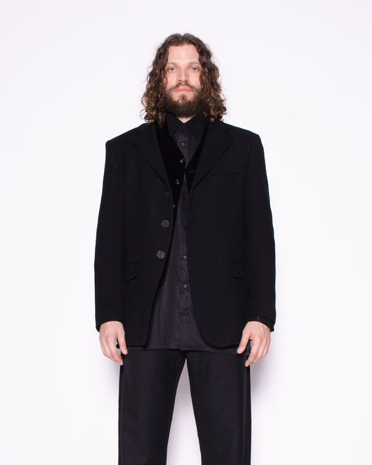 TWEED WOOL TAILORED JACKET WITH CUSTOM BUTTONS