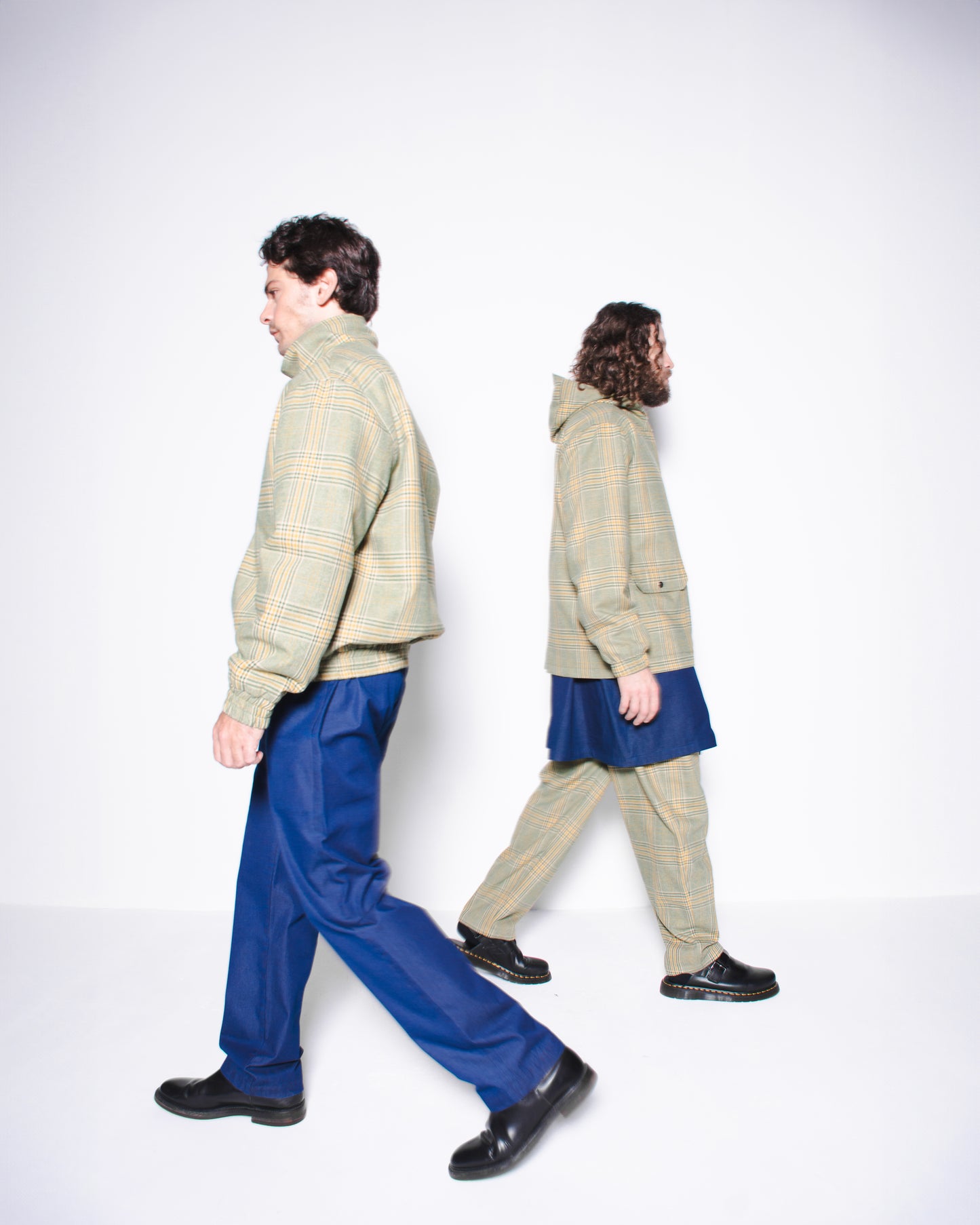 STRIPED SUPER WOOL JACKET WITH HOODIE