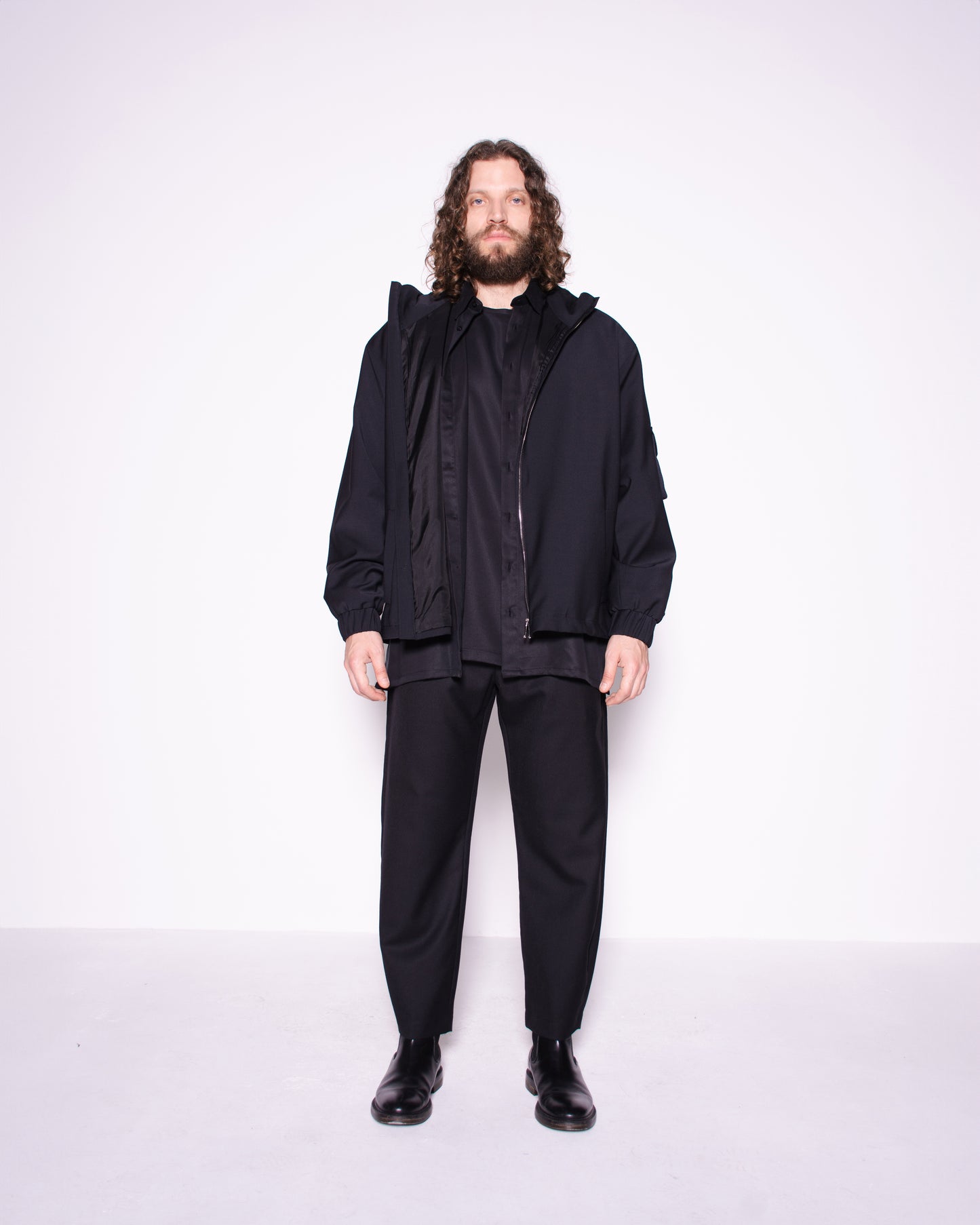 BLACK LIGHT FRENCH WOOL TEC JACKET