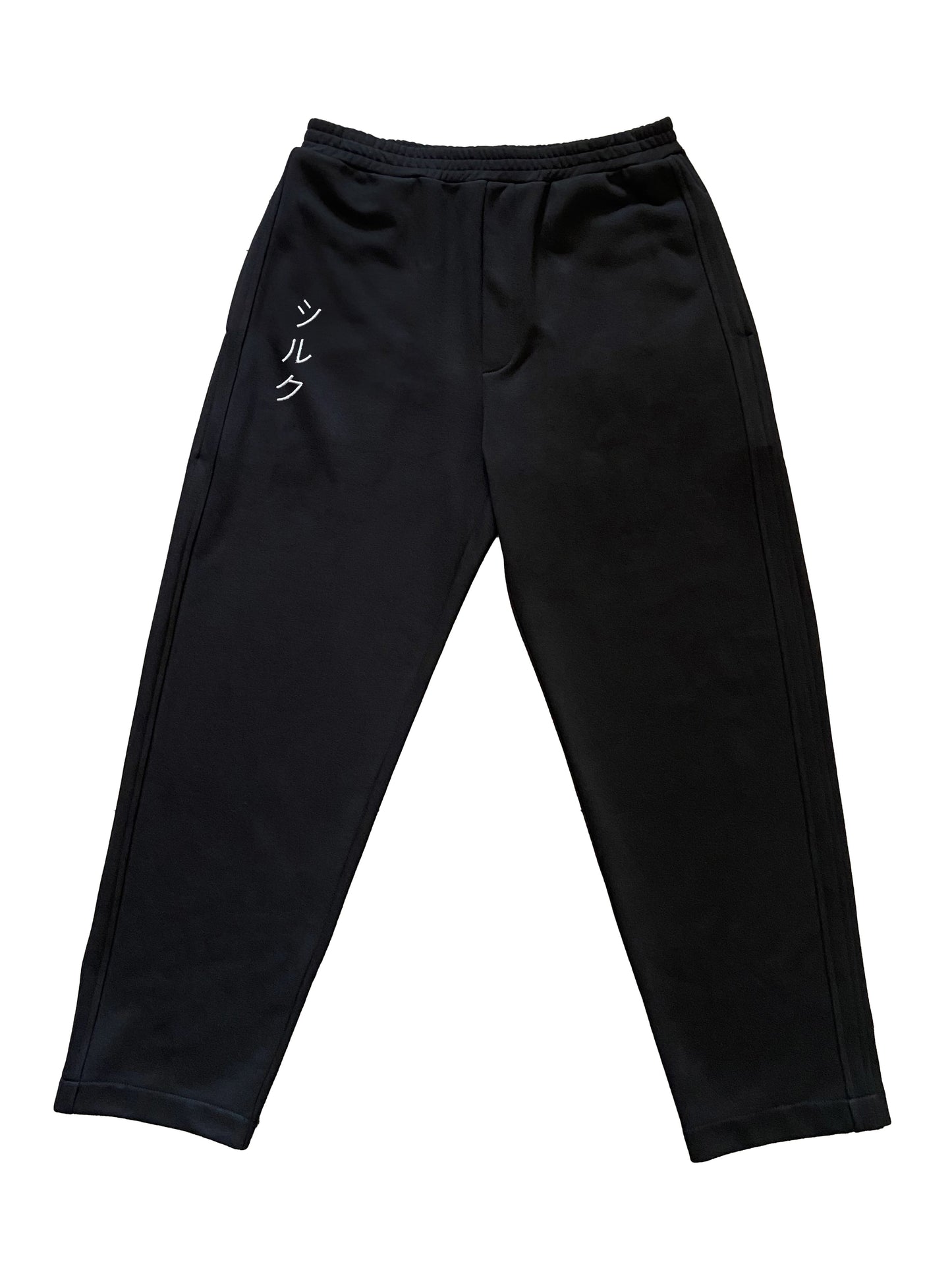 FLS SIDE TAPE COTTON KNITTED SWEATPANTS WITH CUSTOM RECTANGLE EMBROIDERY BGY