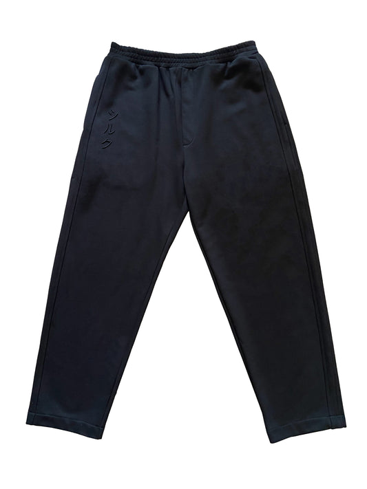 FLS SIDE TAPE COTTON KNITTED SWEATPANTS WITH CUSTOM RECTANGLE EMBROIDERY BGN