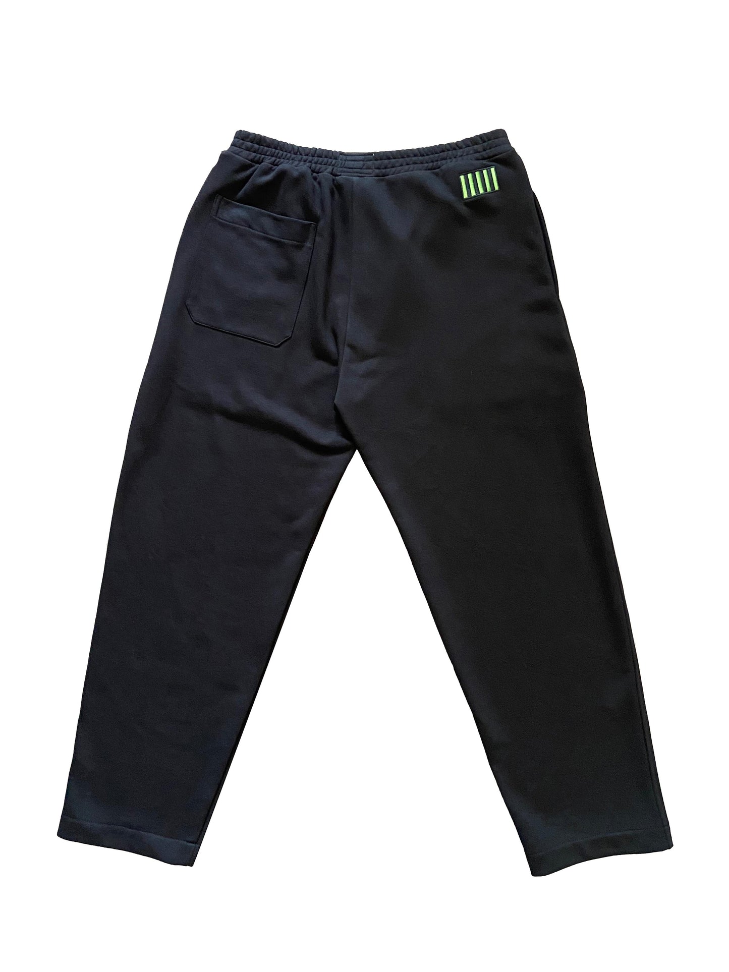 FLS SIDE TAPE COTTON KNITTED SWEATPANTS WITH CUSTOM RECTANGLE EMBROIDERY BGN