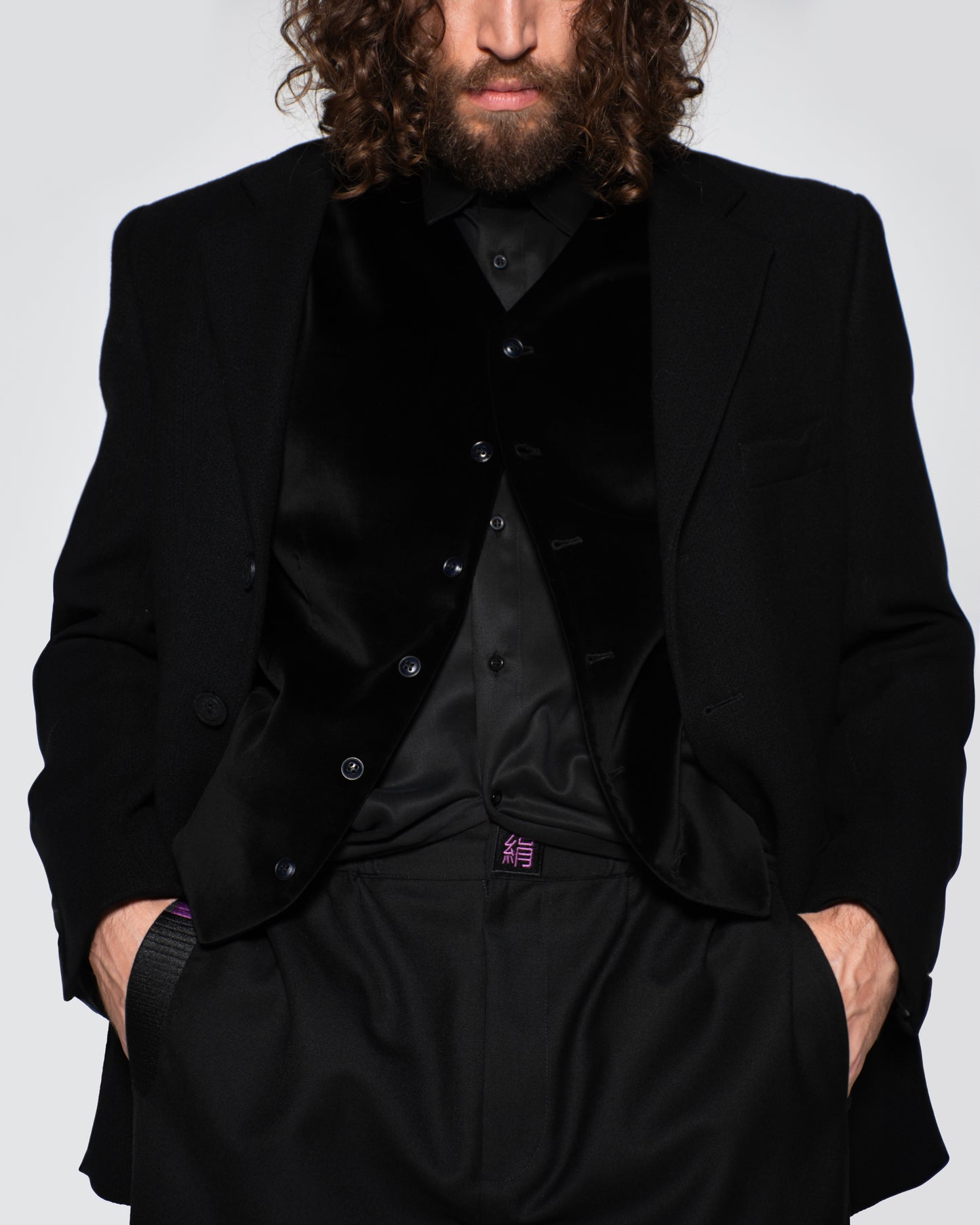 TWEED WOOL TAILORED JACKET WITH CUSTOM BUTTONS