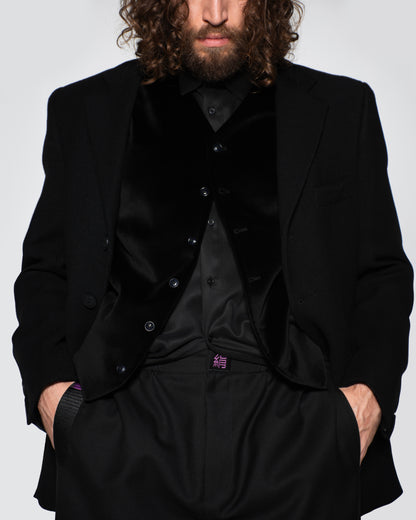 TWEED WOOL TAILORED JACKET WITH CUSTOM BUTTONS