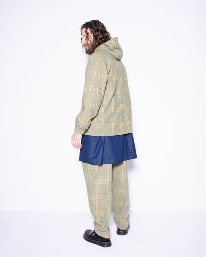 STRIPED SUPER WOOL JACKET WITH HOODIE