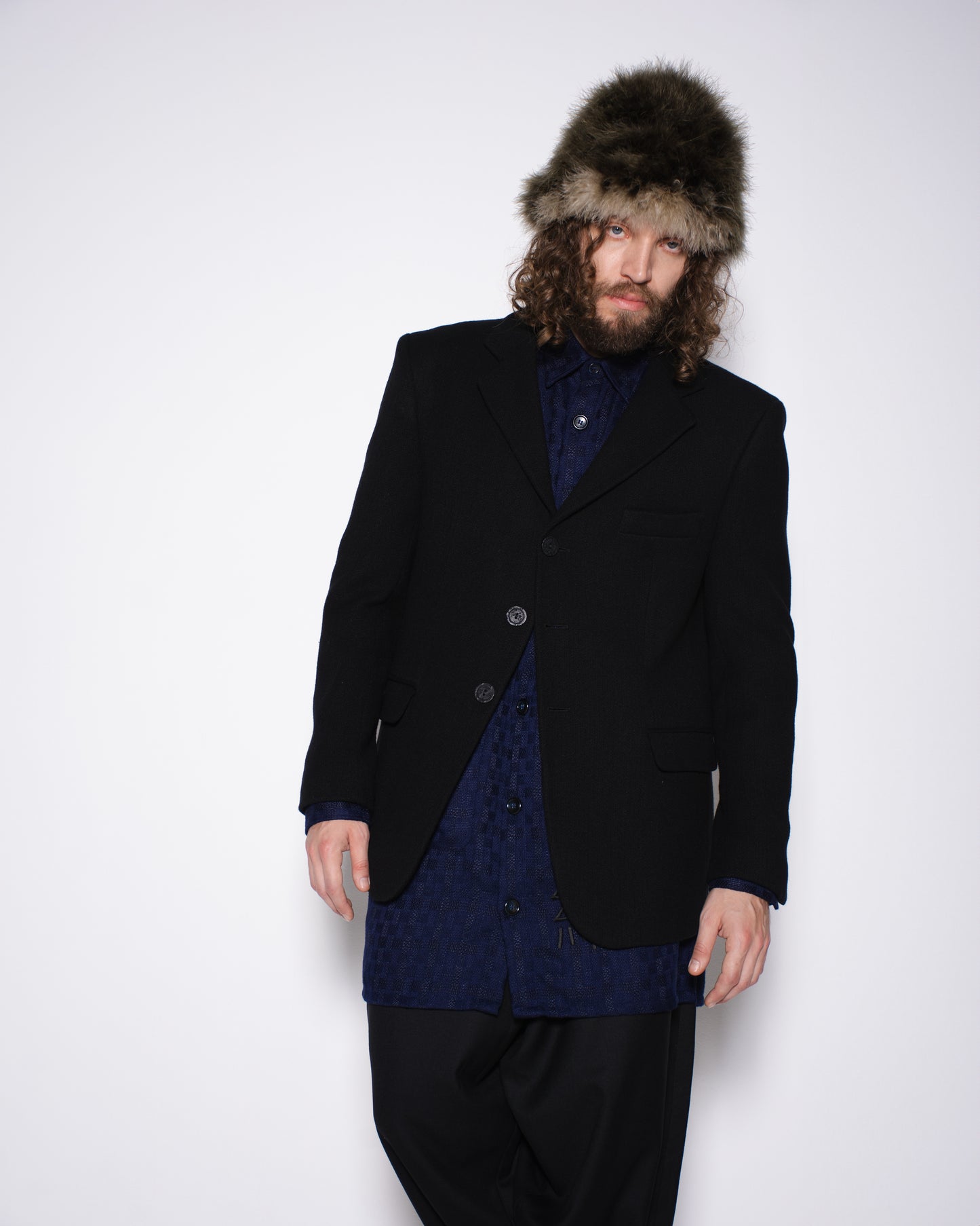 TWEED WOOL TAILORED JACKET WITH CUSTOM BUTTONS