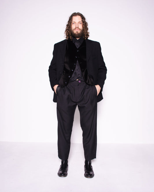 TWEED WOOL TAILORED JACKET WITH CUSTOM BUTTONS