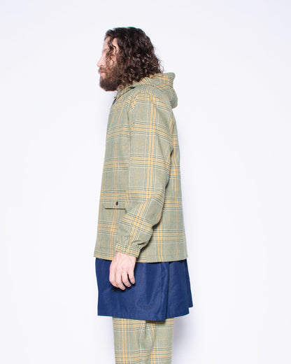 STRIPED SUPER WOOL JACKET WITH HOODIE