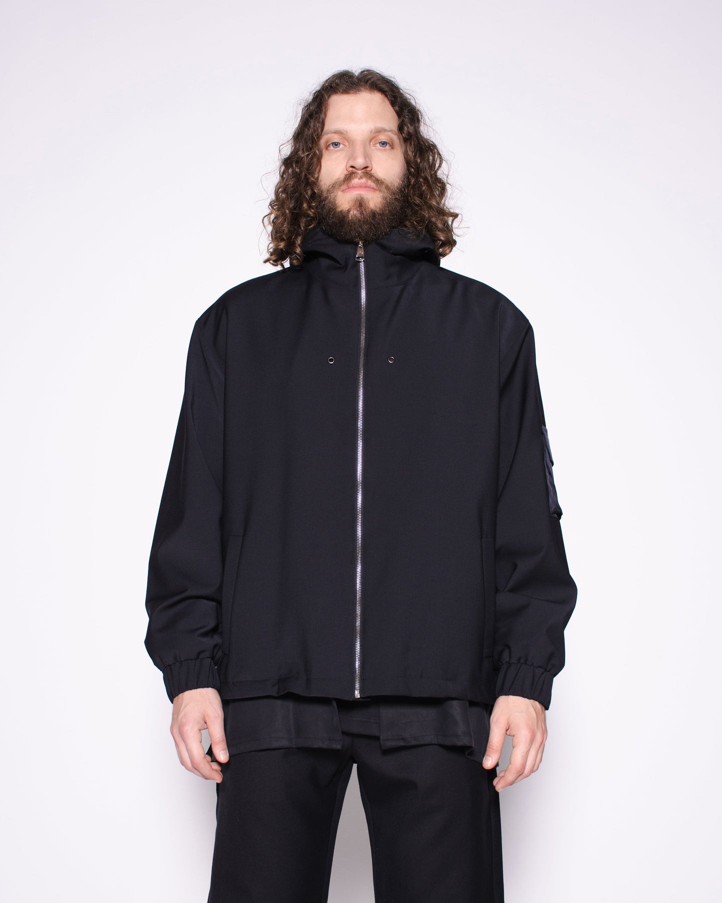 BLACK LIGHT FRENCH WOOL TEC JACKET
