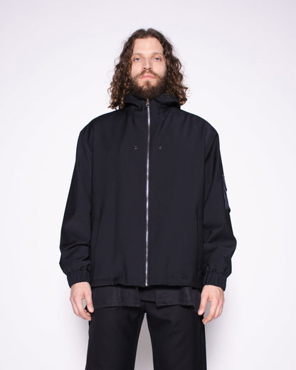 BLACK LIGHT FRENCH WOOL TEC JACKET