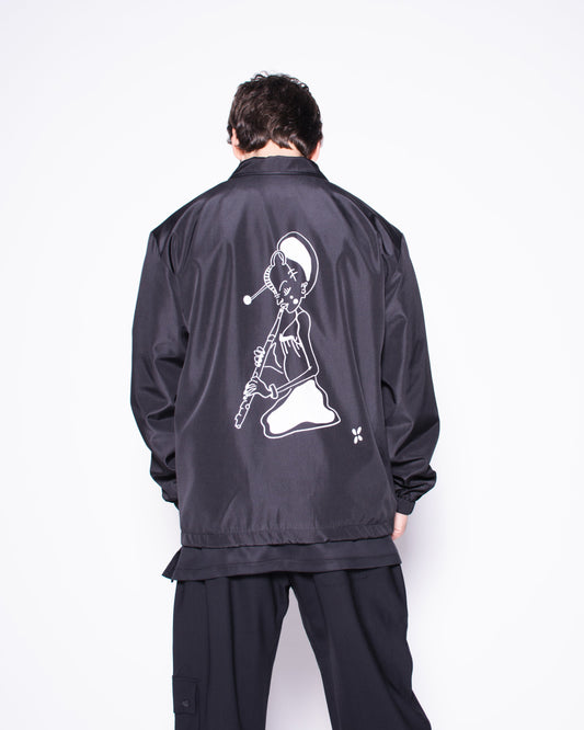 BLACK COACH JACKET X AB CHROMOSOME ARTIST DRAWING