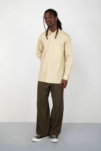 LIGHT BEIGE PAPER MOON COTTON BUTTONED SHIRT
