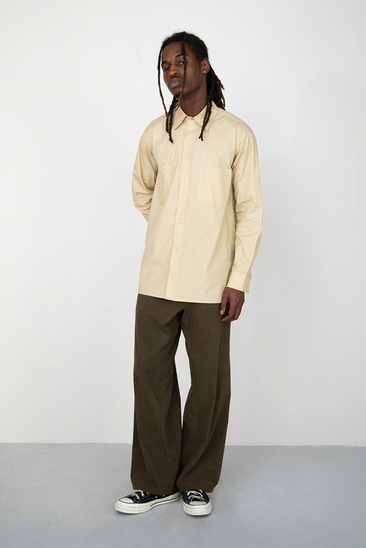 LIGHT BEIGE PAPER MOON COTTON BUTTONED SHIRT