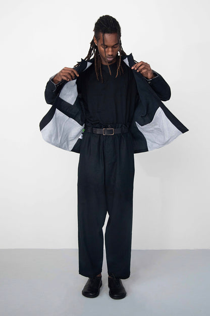 BLACK WASHED RELAXED LINEN JACKET