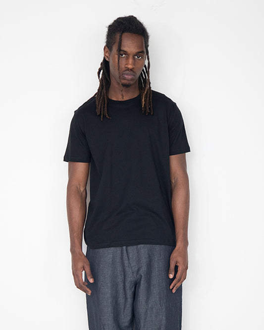 BLACK SHORT LENGTH COTTON T-SHIRT
