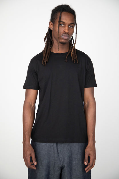 BLACK SHORT LENGTH COTTON T-SHIRT