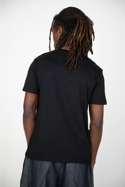BLACK SHORT LENGTH COTTON T-SHIRT
